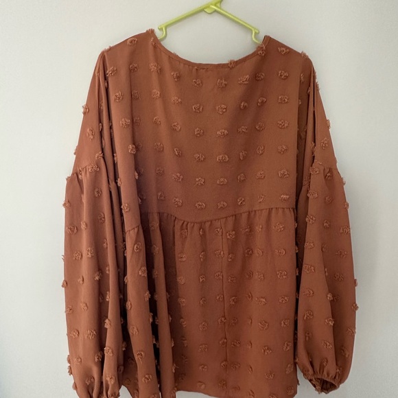 BiBi Rust Textured Blouse - Picture 6 of 6